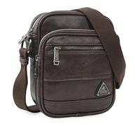 Lois - Sacoche Homme Bandouliere. Pochette Homme en cuir véritable élégante et compacte pour usage quotidien affaires loisirs style urbain, Marron