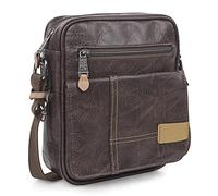 Lois - Sacoche Homme Bandouliere. Pochette Homme en cuir véritable élégante et compacte pour usage quotidien affaires loisirs style urbain, Marron