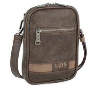 Lois - Sacoche Homme Bandouliere. Pochette Homme en cuir véritable élégante et compacte pour usage quotidien affaires loisirs style urbain, Marron