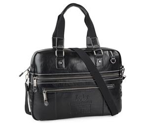 Lois - Sacoche Ordinateur 17 Pouces Imperméable avec Bandoulière - Sac PC Portable 16 Pouces pour Homme et Femme. Sacoche pour Ordinateur Portable Compartiments Multiples, Noir