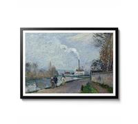 L'Oise près de Pontoise par Camille Pissarro, impression de paysage impressionniste, art mural vintage de bateau fluvial français, mat d'archivage, A4 (impression uniquement) - 29,7 x 21 cm