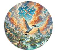 L'oiseau du Paradis Danse 1000 Pièces Puzzle Art Puzzles Ronds pour Adultes Et Enfants Cadeaux Jeu D'Intelligence De l'art De La DécoRat ION Moderne 1000pcs (67.5x67.5cm)