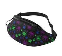 Loisir Sac Sacoche Banane Feuilles De Cannabis Psychédéliques Violettes Et Noires Sac À Dos De Randonnée avec Prise Casque Sacoche Homme Bandouliere pour Vie Quotidienne Gym 14X35Cm