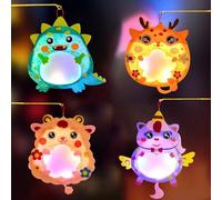 Loisirs Créatifs d'automne et d'hiver pour Enfants,4 Pièces Lanterne à Bricoler Soi-même,Kits Bricolage Automne Animal Créations,pour Enfant Fêtes Activite Groupe Déco Suspendu