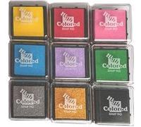 Loisirs Créatifs DIY - 9 Mini Encreurs Tampographie Classique et Embossing G