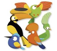 Loisirs Créatifs Enfants - 30 Gommettes - Oiseaux Tropicaux G