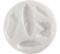 Loisirs Créatifs - Moule Silicone Diamètre 7cm - Plumes Blanc G
