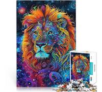 Loisirs en Famille Lion Cosmique Liquide Puzzles de 1000 pièces pour Adultes 26x38cm Renforcer l'amour Entre Les Couples Convient aux 14 Ans et Plus