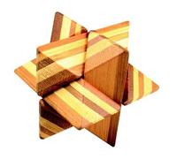 Loisirs Nouveaux Casse Tête Bambou - Star, Niveau de difficulté 2/5, Étoile, 8 à 9 cm