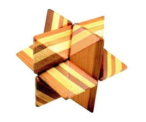 Loisirs Nouveaux Casse Tête Bambou - Star, Niveau de difficulté 2/5, Étoile, 8 à 9 cm