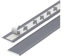 LoiYtrd Bande de Transition Plate avec Support adhésif, Large Bande de seuil en Aluminium, imperméable et antirouille(Light Grey)