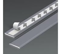 LoiYtrd Bande de Transition Plate avec Support adhésif, Large Bande de seuil en Aluminium, imperméable et antirouille(Light Grey)