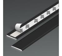 LoiYtrd Bande de Transition Plate avec Support adhésif, Large Bande de seuil en Aluminium, imperméable et antirouille(Black)