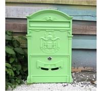 LoiYtrd Boîte à courrier électronique Vintage résistante aux intempéries - Boîte à courrier électronique en Aluminium moulé - Boîte à courrier Murale verrouillable et Robuste(Green)