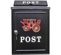 LoiYtrd Boîte aux Lettres en Acier à Fixation Murale avec Serrure, Installation Classique, galvanisée for la résistance au Vent et à la Pluie, boîte aux Lettres à Fixation Murale(Red Carriage)