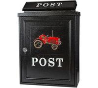 LoiYtrd Boîte aux Lettres en Acier à Fixation Murale avec Serrure, Installation Classique, galvanisée for la résistance au Vent et à la Pluie, boîte aux Lettres à Fixation Murale(Vintage Car)