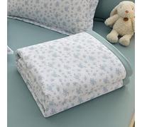 LoiYtrd Courtepointe Patchwork d’été - Double Face et Lavable(Blue Floral,200x230cm)