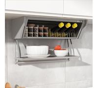 LoiYtrd Étagère à épices de Cuisine en Aluminium à tiroir, Organisateur de Rangement sous Armoire for Garde-Manger/Armoire/Placard, Charge maximale 22 LB(Gray,W19.7)