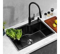 LoiYtrd Évier à Vaisselle Long à Une cuve en Acier Inoxydable 304(75 * 40 * 21cm)