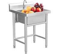 LoiYtrd Évier de Cuisine d'extérieur Portable en Acier Inoxydable avec Drain