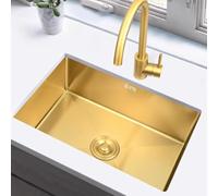 LoiYtrd Grand évier de Bar sous Plan à Une cuve avec Robinet doré(50X45X21CM)
