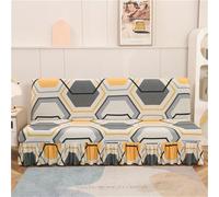 LoiYtrd Housse de canapé sans accoudoirs avec Motif imprimé, Housse de Protection Extensible Lavable avec Jupe à Volants(Abstract,120-150cm)