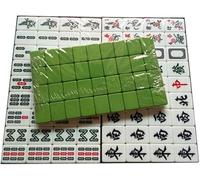 LoiYtrd Jeu de Mahjong Chinois Accueil Version Traditionnelle Chinoise Jeu de Mahjong Jeu de Mahjong Facile à Lire Tuiles de Mahjong(Green)
