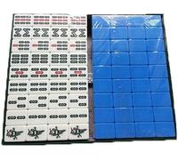 LoiYtrd Jeu de Mahjong Chinois Accueil Version Traditionnelle Chinoise Jeu de Mahjong Jeu de Mahjong Facile à Lire Tuiles de Mahjong(Blu)