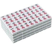 LoiYtrd Mahjong Chinois, Jeu de Mahjong 144 tuiles, Facile à Lire avec des tuiles dés Cadeau/Anniversaire Ensemble de Mahjong Professionnel Complet(Blu,40#)