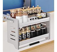 LoiYtrd Meuble de Cuisine supérieur relevable, Support d'étagère Rabattable, étagère Robuste en métal Rabattable for Le Stockage des épices(22.2)