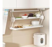 LoiYtrd Organisateur de Cuisine à 2 Niveaux, étagère de Rangement sous Armoire, étagère Rabattable et Pliable, capacité de Poids de 10 kg/22 LB, for armoires d'une Profondeur > 8,3 po.(W31.1)