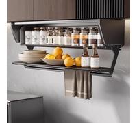 LoiYtrd Organisateur d'étagères rétractable en Aluminium - Les Supports à épices sous Les armoires de Cuisine ajoutent Un Espace de Rangement supplémentaire(W23.6)