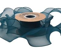 LoiYtrd Ruban Queue de Poisson au Fini Mat avec Bordure - idéal for Les décorations de Bouquets de Mariage et Les travaux manuels(Dark Blue)