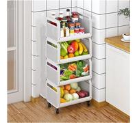 LoiYtrd Support de Rangement d'épices de Cuisine, Support à Couverts de Sol à 4 Niveaux for Salle de Bain, Chariot Multifonctionnel