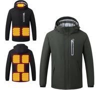 LoiYtrd Veste chauffante électrique avec Capuche Amovible, Veste épaisse for l'hiver(Green,L)