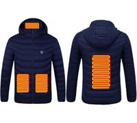 LoiYtrd Veste chauffante for Homme et Femme, vêtement Chauffant léger, Rechargeable par USB, for l'hiver (sans Batterie)(Bleu,5XL(75-82.5kg))