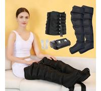 LoJax Bottes De Pressothérapie pour Les Jambes, Compression d'air À 6 Cavités, Appareil Pressothérapie De Massage pour Les Jambes, Drainage Lymphatique, Circulation, Gonflement, Relaxation
