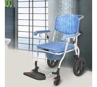 LoJax Chaise De Douche avec roulettes - Chaise Percée Pliable pour Personnes Âgées avec Siège De Douche Étanche Commode pour Patients, Personnes Âgées, Handicapées, Charge Maximale : 150 Kg
