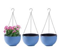 LOJAX Ensemble de 2 Pots de Fleurs Suspendus avec chaîne en Acier Inoxydable, Pots de Fleurs Suspendus pour Balcon intérieur et extérieur et Pots de Fleurs Suspendus