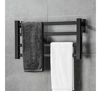 LoJax Sèche-Serviettes Mural 220 V, Radiateur Sèche-Serviettes Électrique, Porte-Serviettes Chauffant, Étendoir De Salle De Bain avec 4 Barres De Tube Carrées