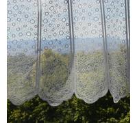 LOJI - Voilage Uni à Effet Bouclettes - Polyester - Tamisant Transparent Prêt à Poser - Rideau pour Fenêtre Salon Chambre Cuisine - 140 x 240 cm - Blanc