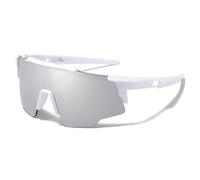 LOJUDI Lunettes de soleil polarisées pour enfants - Lunettes de sport UV400 - Lunettes de soleil miroir pour adolescents - Lunettes de soleil pour garçons et filles - Argenté miroir