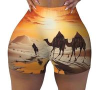 Lok Ling in The Evening Sun Pattern Short de sport, pantalon de fitness très élastique, convient pour le yoga, les loisirs, le quotidien, noir, Taille XL