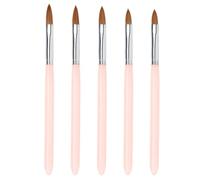 Lokaloka 5 Pièces Pinceau Acrylique Ongle Professionnel 3D Nail Art pour Ongles en Poudre Acrylique, 8/10/12/14/16# Pinceaux Set pour Vernis Semi Permanent Ongle Gel UV Peinture