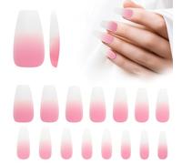 Lokaloka Faux Ongles Capsules Americaine Ballerine Long pour Nail Art Gel, 300 Pièces 15 Tailles Press on Nails Coffin French Pré-appliqués Pré-colorés Professionnelle Kit Manucure Acrygel Acrylique