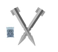 Lokatall Lot de 2 supports de traverses de chemin de fer à bord droit en acier galvanisé robuste pour jardinières, parterres de jardin, murs de soutènement, bords d'allée