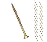 Lokatall Lot de 20 vis à bois longues à tête plate M5 x 100 mm - Entraînement autotaraudeuse - Vis à bois à tête fraisée en acier galvanisé - Tête plate la réparation de meubles, la menuiserie, le