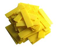 Lokatall Lot de 50 entretoises plates pour vitrage de fenêtre, entretoises pour joints en verre, joints de fenêtre en aluminium, mise à niveau des sols, 100 x 26 mm (jaune, 3 mm)