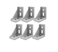Lokatall Lot de 6 équerres à angle droit en forme de L - Connecteur d'angle à 90 degrés - Extrusion en aluminium 3060 - Pour projets de bricolage - Fixez fermement les profils, 58 x 29 x 58 mm