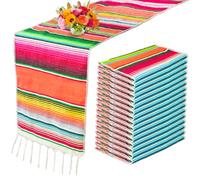 LOKAXXZU 15 PCS Mexican Table Runner Fiesta Mexican Theme Party Decoration for Cinco de Mayo Fiesta Party Serape Zarape Table Runner 14 x 84 Pouces (Style Frais)